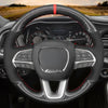 Car Steering Wheel Cover Suede Leather Car Accessories For Dodge Challenger Charger 2015-2021 Dodge Durango 2018 2019 2020-2021