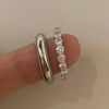 S925 Sterling Silver Simple Versatile Romantic Couple Marriage Proposal Ring Stacked Wearing Full Circle Diamond Men Diamond