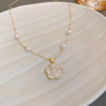 Load image into Gallery viewer, Elegant Imitation Pearl Beads Necklace For Woman Elegant Flower Tulip Camellia Necklace Party Wedding Jewelry Choker Collar
