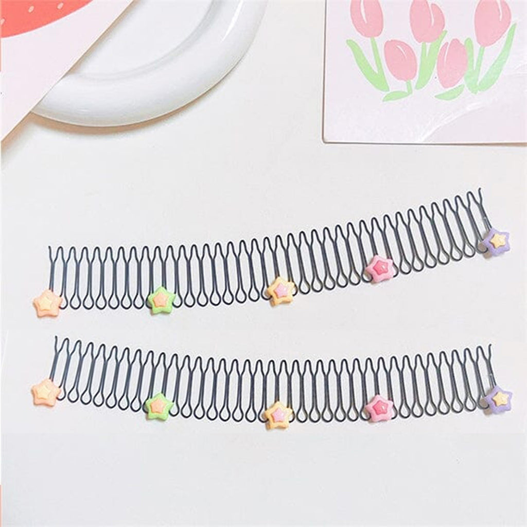 Women Invisible Broken Hair Hairpin Kids Tiara Tools Roll Curve Needle Bangs Fixed Insert Comb Cartoon Hair Styling Accessories