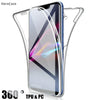 360 Full Body Screen Protector Transparent Case For Huawei Y6 2019 Y7 2019  Y6P 2020 Y7P 2020 TPU + PC Shockproof Phone Cover