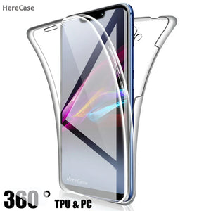 360 Full Body Screen Protector Transparent Case For Huawei Y6 2019 Y7 2019  Y6P 2020 Y7P 2020 TPU + PC Shockproof Phone Cover