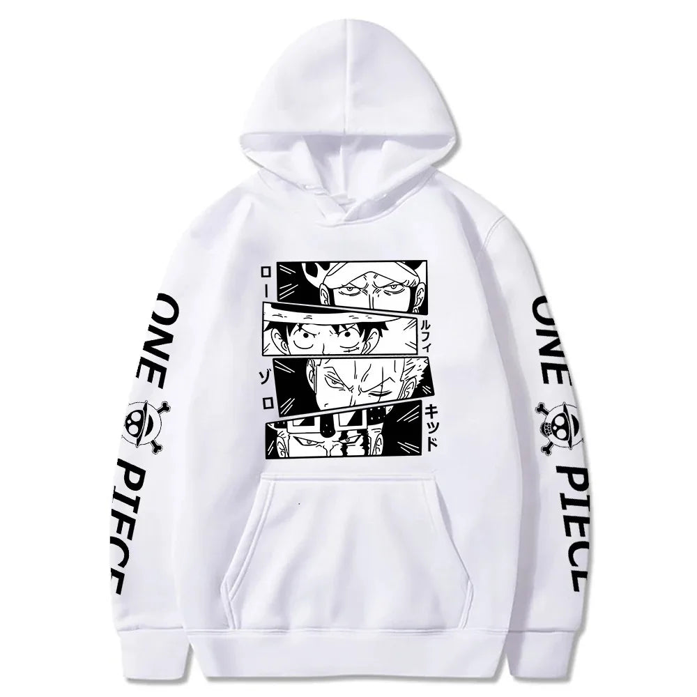 Anime One Piece Hoodie Luffy Zoro Law Kid Sweatshirts Cozy Tops Sudadera Felpa Moletom Printing Quality The Print Does Not Fall