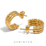 Load image into Gallery viewer, C-shaped Starry Earrings for Women, Exquisite Surface Wrinkle Treatment Technology, Stainless Steel Material Jewelry
