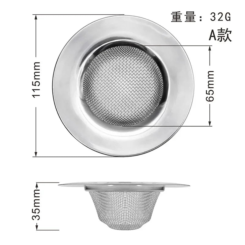 Kitchen Sink Strainer Sink Grid Filter Stainless Steel Mesh Drain Hole Filter Protection Against Clogging Kitchen Accessories