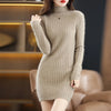 Autumn and Winter 2022 Long Women's Sweater 100% Mink Cashmere High Neck Knitted Pullover Korean Fashion Soft Women's Top