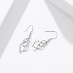 Load image into Gallery viewer, Fanqieliu 925 Silver Needle Fashion Jewelry Double Hollow Leaf Drop Earrings For Women New FQL23506
