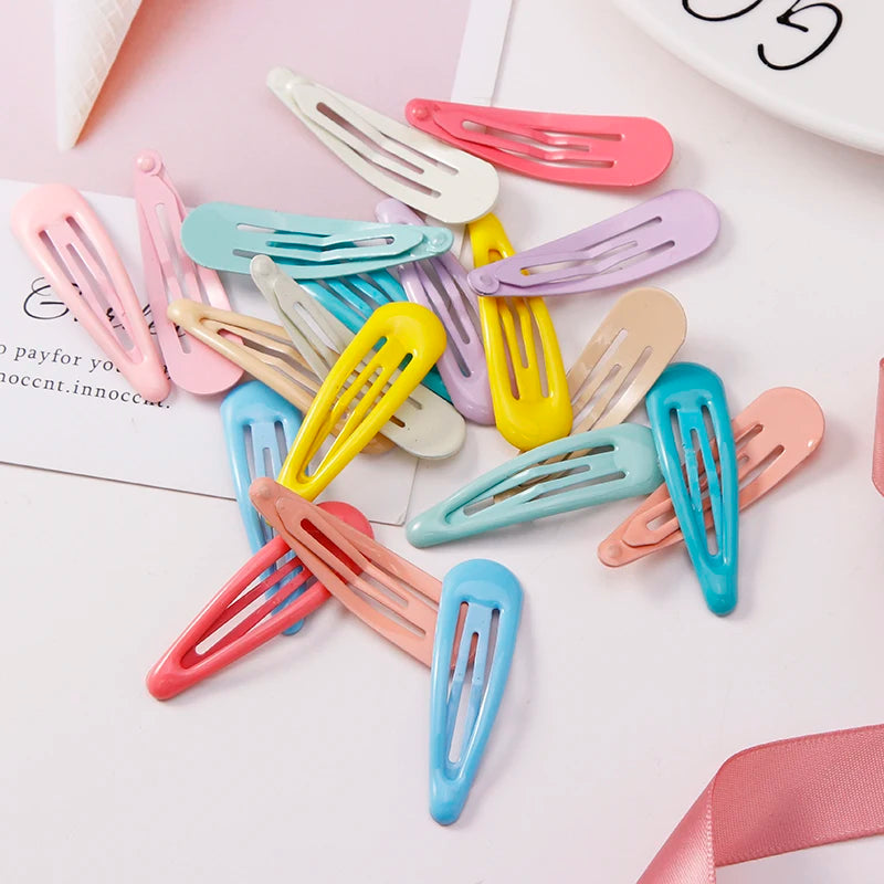 Colorful Hair Clips for Women Girls Fashion Solid BB Hair Clips Kids Snap Metal Barrettes Hairpins Clip Bobby Pin Hair Accessory