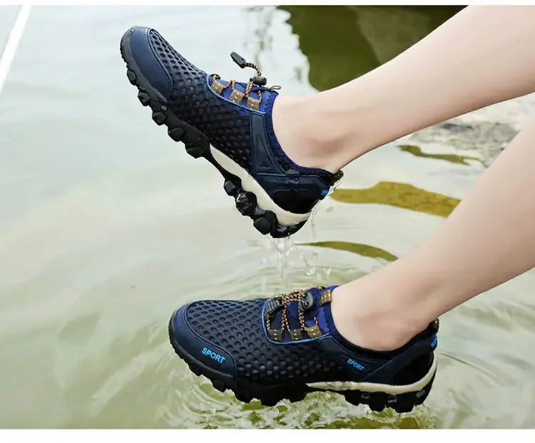 Men Casual Tennis Sneakers Summer Fashion Breathable Mesh Shoes Mens Non-Slip Hiking Shoes Sneaker for Men Climbing Trekking