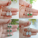 Load image into Gallery viewer, 925 Silver Natural Emerald Gourd Love Water Drop Lotus Beads Earrings Charm Jewellery Accessories DIY Hand-Carved Woman Amulet
