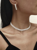 Load image into Gallery viewer, Luxury Classic Female Engagement Jewelry Fashion Crystal Necklace Earrings Set Wedding Party Bridal Jewelry Sets Bijoux
