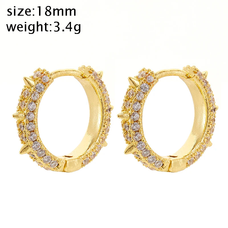 SIPENGJEL Cubic Zircon Hoop Earrings For Women Men Huggie Cartilage Cuff Round Circle Earrings Wedding Jewelry Accessory 2023