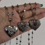 Load image into Gallery viewer, Romantic Heart Locket Pendant Openable Female Silver Color Stainless Steel Photo Frame Charm Necklace for Women Men Jewelry Gift
