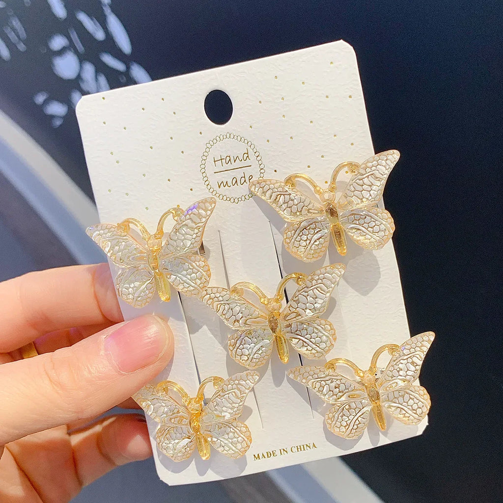 5PCS Sweet Stereoscopic Color Gradient Cute Baby Hairpins Kids Hair Clips Children Headwear Princess Barrette Girls Accessories