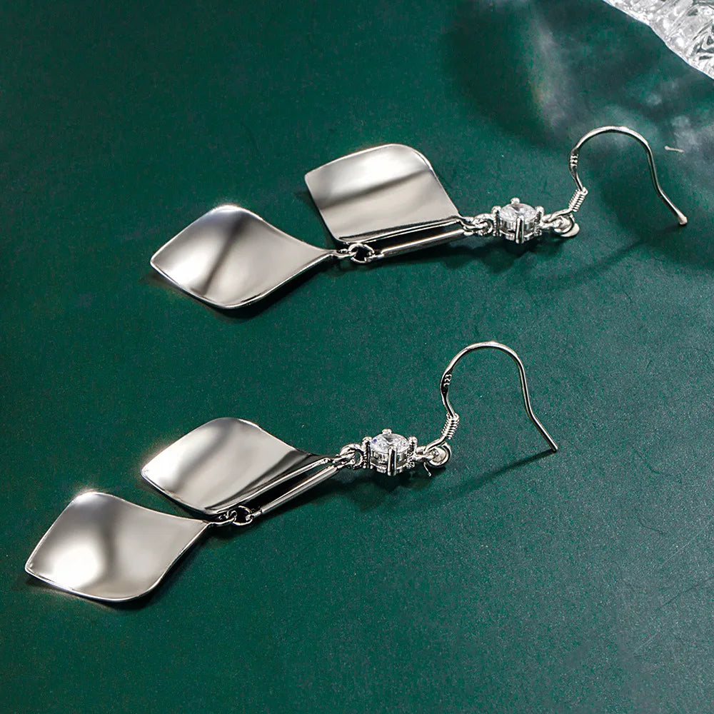 Fanqieliu High-quality 925 Silver Needle Jewelry Original Two Leafs Drop Earrings For Women New Fashion FQL23548