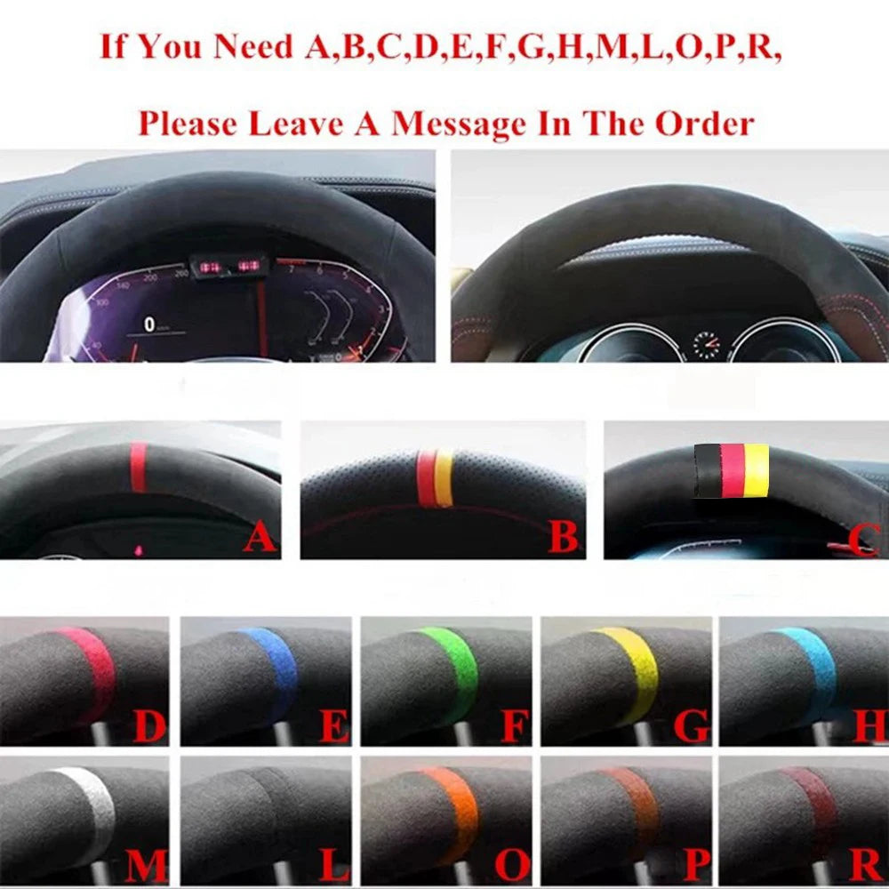 Artificial Leather Braid Car Steering Wheel Cover For Mazda 3 Axela 2017-2018 Mazda 6 Atenza CX-3 CX-5 CX-9 Car Accessories