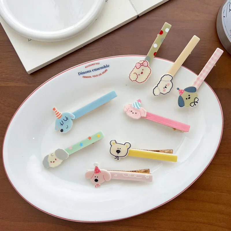 3pcs/set Korean Cute Cartoon Dog Hair Clips Sweet Funny Children Barrettes Headwear Girls Kids Hair Accessories