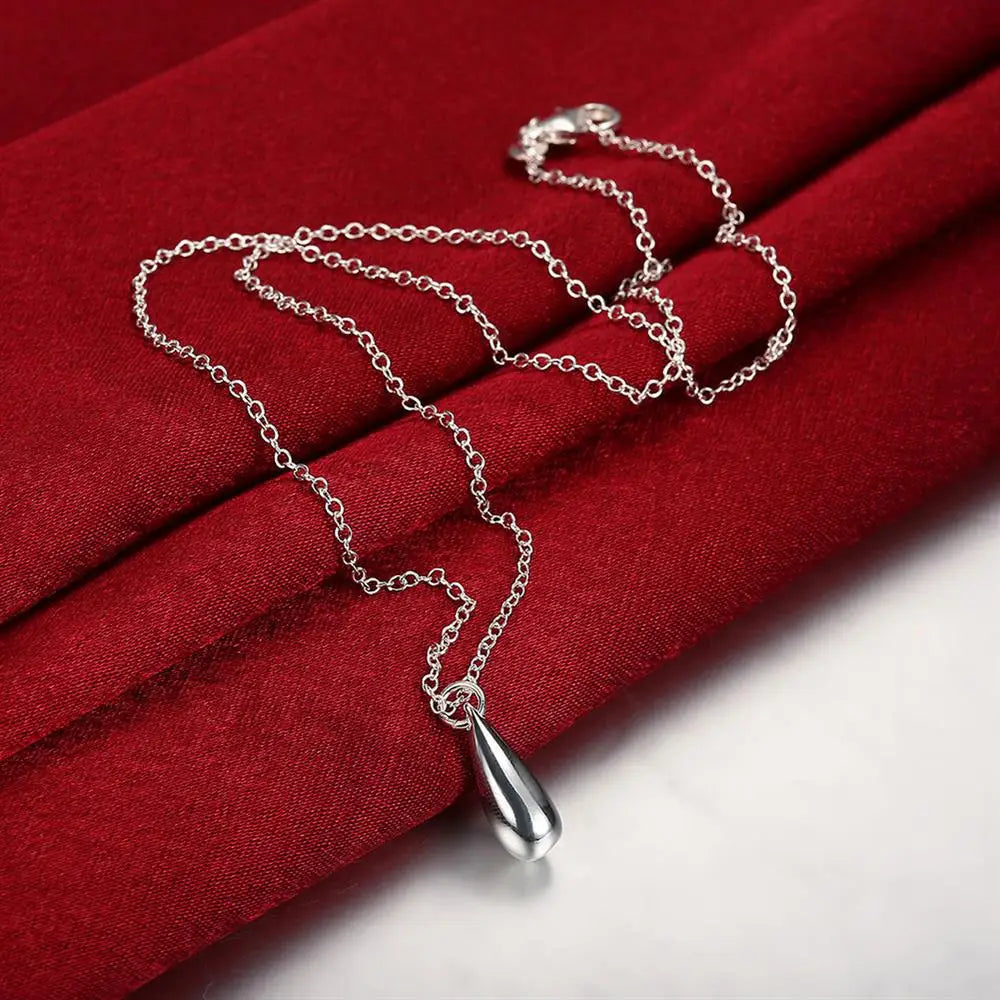 Hot Pretty 925 Sterling Silver Water drop Pendant bangle Bracelet necklace earring ring for women Fashion Party Gift Jewelry set