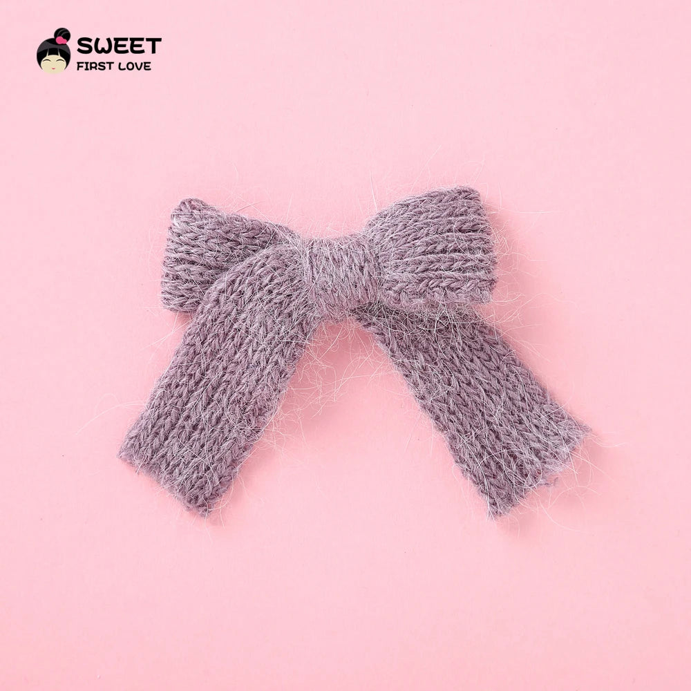 Wool Knit Hair Bows Cute Hairpins Girls BB Clips Sweet Hair Clips Barrettes Solid Clip Kids Headwear Fashion Hair Accessories