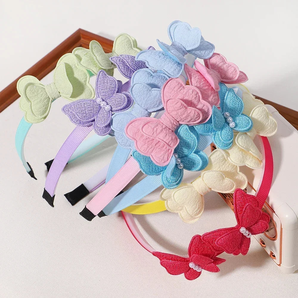 2Pcs/lot Butterfly Hair Bands Hair Hoop for Baby Girl Lovely Children's Headband Cute Bows Kids Headwear Hair Accessories Gift