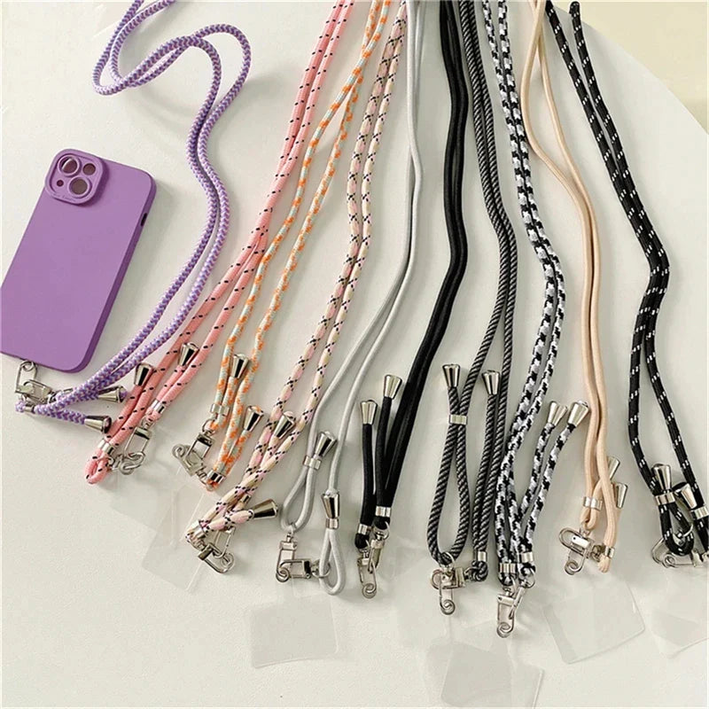 160cm Colorful Mobile Phone Straps Lanyard Cute Sport Adjustable Lanyards Stylish Long Phone Rope Pendant For iPhone Nylon Strap