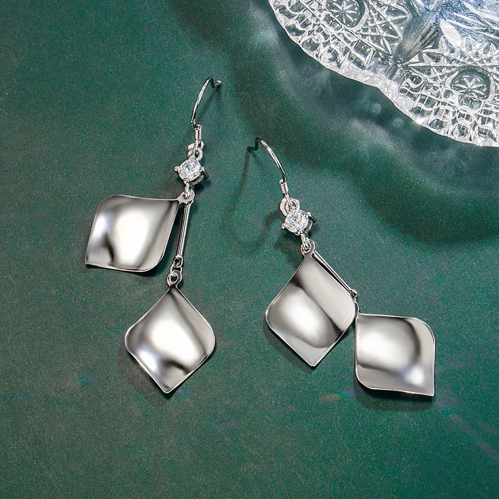 Fanqieliu High-quality 925 Silver Needle Jewelry Original Two Leafs Drop Earrings For Women New Fashion FQL23548