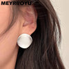 MEYRROYU Exaggerated Matte Frosted Stud Piercing Earrings For Women Girl Fashion New Jewelry Party Lady Gift pendientes mujer