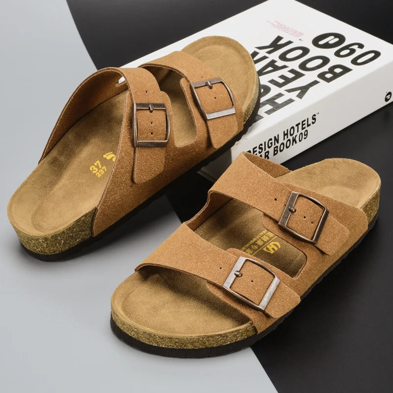 Summer Classic Men's Slippers Couple Style Home Shoes Men's Casual Shoes Beach Sandals Outdoor Men's Flat Shoes Big Size：35-46