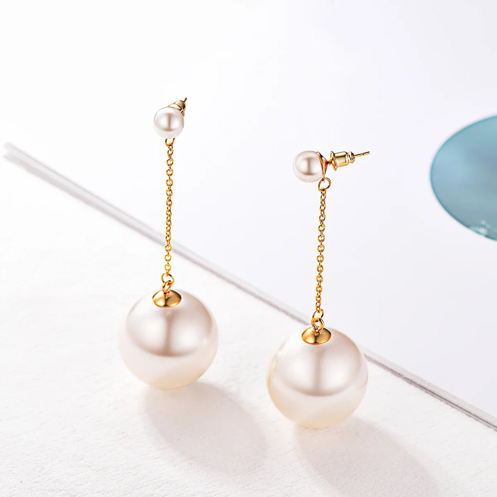 Stainless Steel Women Jewlery Aesthetic Pearl Dangle Earrings Hypoallergenic Earring Hot Sale Birthday Party Jewlery Gifts