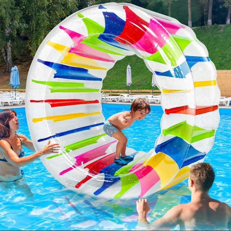 Inflatable Wheel Roller Pool Floats Toys for Kids, Kids Pool Float Pool Games for Lake Beach Party Outdoor Summer Fun