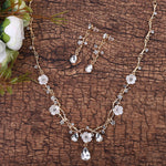 Load image into Gallery viewer, Fashion Flower Crystal Costume Jewelry Rhinestone Choker Necklace Earrings Set For Women Tiaras Crown Wedding Jewelry
