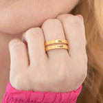 Load image into Gallery viewer, Custom Engraving Tow Three Names Ring for Women Men Gold Silver Color Stainless Steel Couple Rings Jewelry Rings Gift Wholesale
