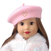 Cute Pink Beret Hat American Doll 18 Inch Girl Soft Hat 43 cm Baby Reborn Dolls Fashion Hat Ours & Generation Dolls Accessories