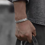 Load image into Gallery viewer, Real Silver Fashion Handmade Feather Open Bangle Men Women S999 Sterling Sliver Punk Bracelets Fine Jewelry Gift
