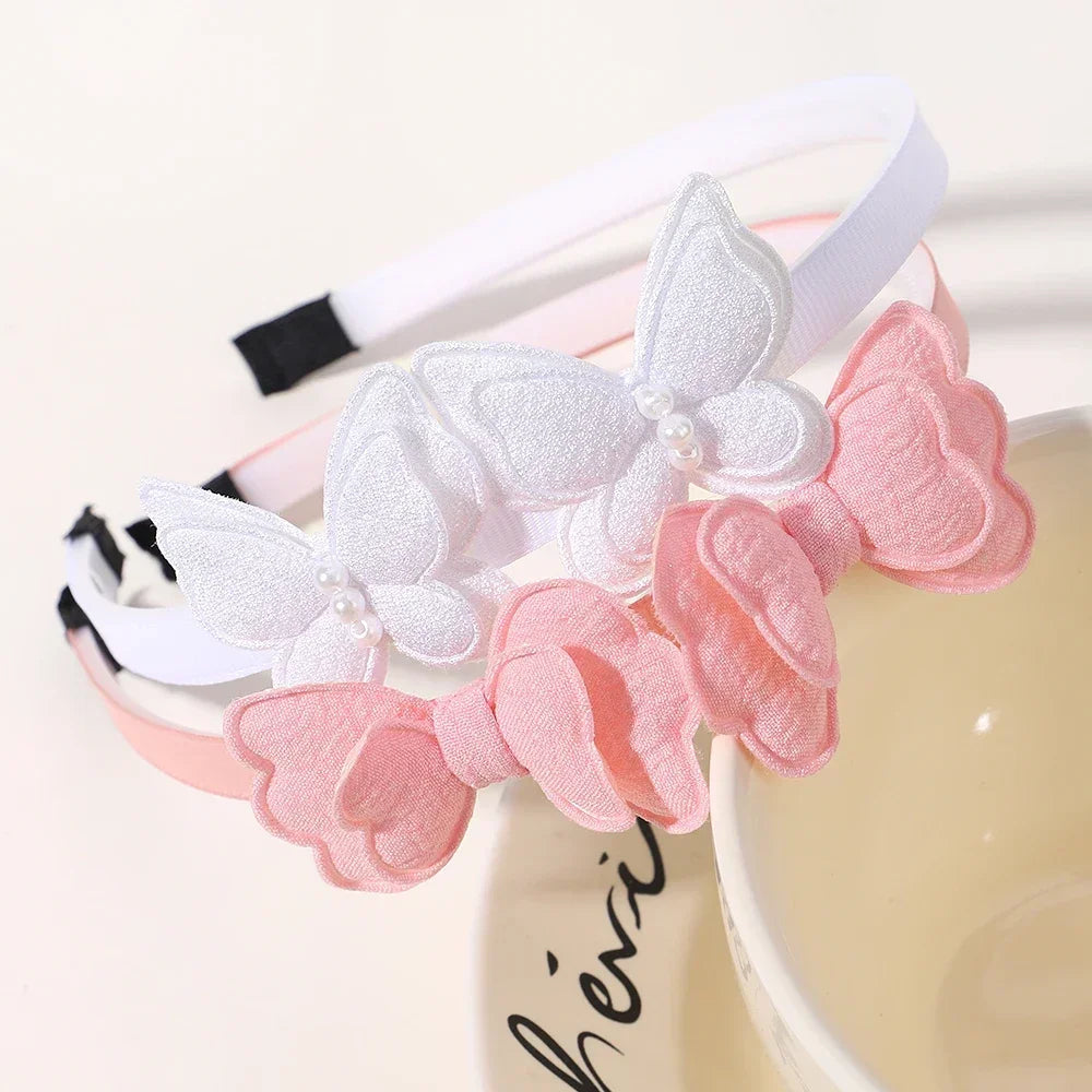 2Pcs/lot Butterfly Hair Bands Hair Hoop for Baby Girl Lovely Children's Headband Cute Bows Kids Headwear Hair Accessories Gift