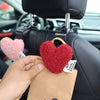 Cute Seat Back Car Hook Love Heart Plush Universal Auto Headrest Clothes Handbag Hang Storage Organizers Hooks Holder Decoration