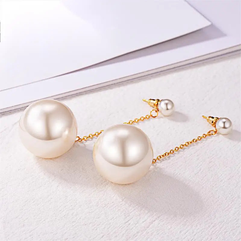 Stainless Steel Women Jewlery Aesthetic Pearl Dangle Earrings Hypoallergenic Earring Hot Sale Birthday Party Jewlery Gifts