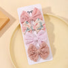 4Pcs/Set Lovely Cotton Bowknot Clips Safe Hairpins Girl Fresh Pastoral Hairclips Baby Hair Accessories Kids Print Hairgripe Gift