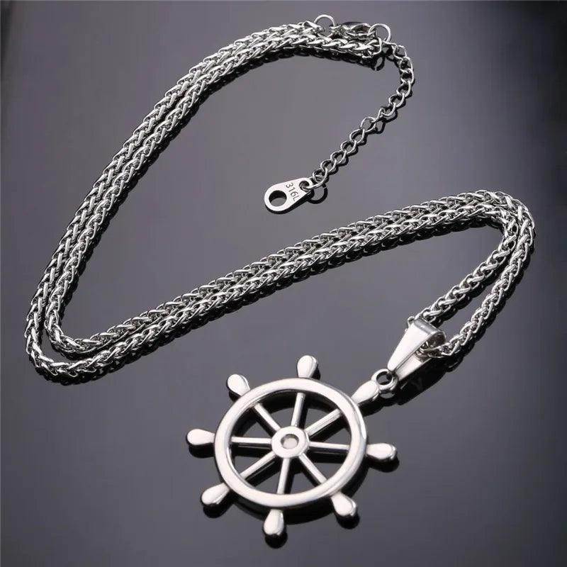 Fashion Stainless Steel Windmills Pendant Necklaces for Women Men Simple Unisex Accessaries Necklace Hot Sale Jewlery Gifts