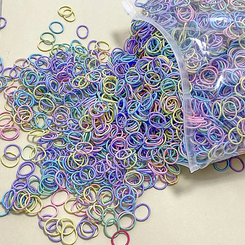 100Pcs/lot Elastic Nylon Rubber Band for Kids Colorful Hairband Hair Accessories Child Hair Ring Head Rope Scrunchies Wholesale