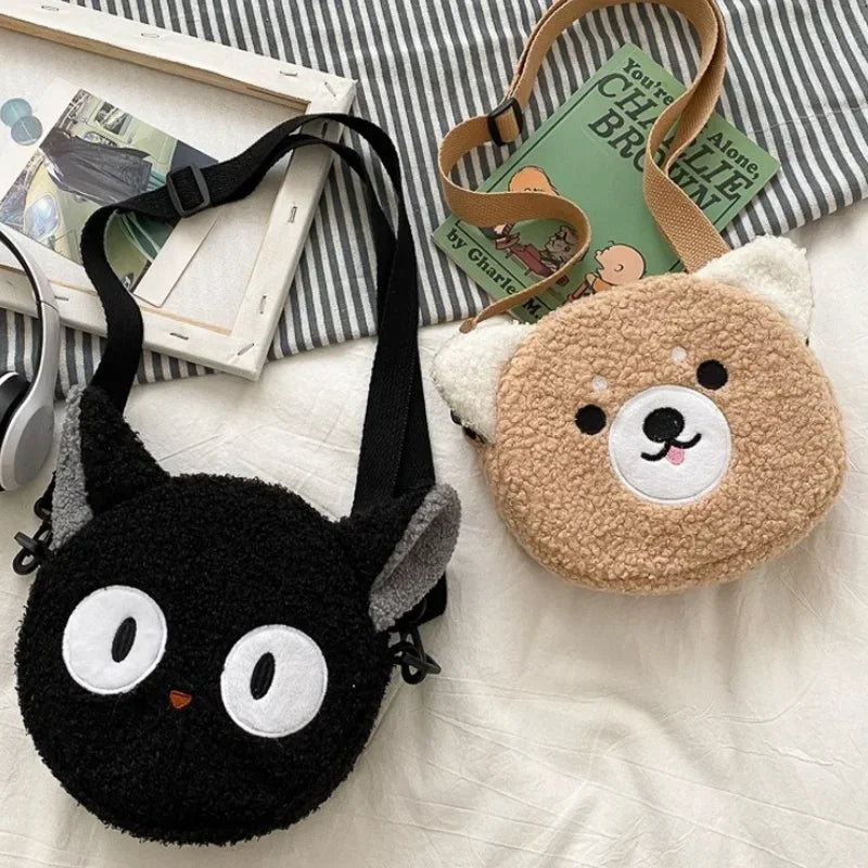 Japanese Style Kawaii Bag Women Cartoon Plush Shoulder Bag for Women 2024 New Crossbody Bag Small Phone&Purse Bolsa Feminina