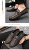 Mens Genuine Leather Loafers Luxury Formal Wedding Dress Shoes Soft Comfortable Waterproof Driving Shoes Slip on Flats Moccasin