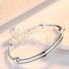 Fine 925 Sterling Silver hollow Bells ball bangles adjustable Bracelets for Women Fashion Holiday gifts Party wedding Jewelry