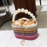 Load image into Gallery viewer, Handle Rhinestones Evening clutch Bag Purses and handbag luxury Designer shoulder bag Shiny Crystal Clutch purse bucket bag
