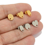 Load image into Gallery viewer, 10pcs Stainless Steel Earrings Connectors Love Heart Round Silver Gold Color Stud Earrings Base Earring Settings Diy Jewlery

