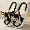 Four Seasons Indoor Home Sandals Cute Cartoon Frog Milk Cow House Slippers Personalized Couple Slides Women Linen Slippers