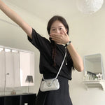 Load image into Gallery viewer, Mini Lock Buckle Shoulder Bag Leather Crossbody Bags Women Lipstick Coin Purse Storage Pouch Handbag Metal Chain Messenger Bag
