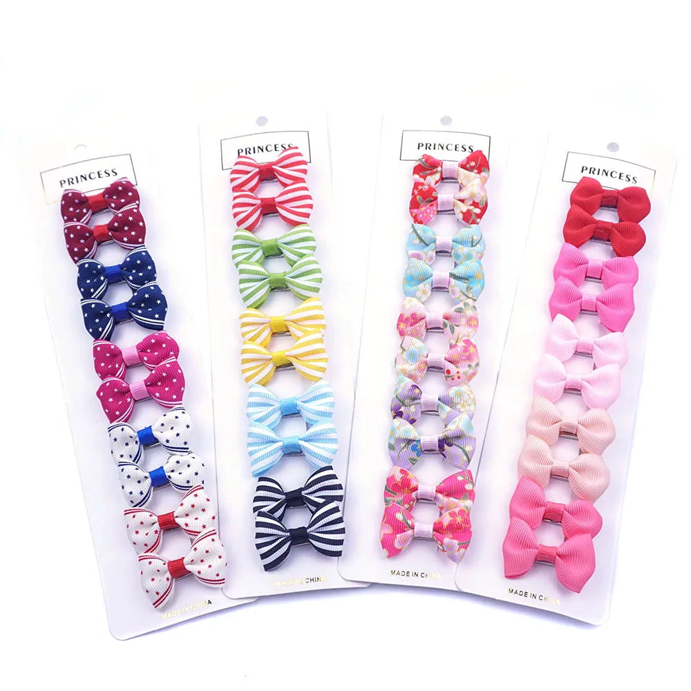 13 Kinds Of Style Dog Hair Bows Brand New Pet Grooming Accessories 10 Pcs/Lot Ribbon Bow With Alligator Clip Pet Christmas Gifts