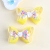 2Pcs Glitter Hairpin For Girls Boutique Ribbon Bowknot Hair Clips Kids Hair Accessories Handmade Sweet Barrettes Headwear
