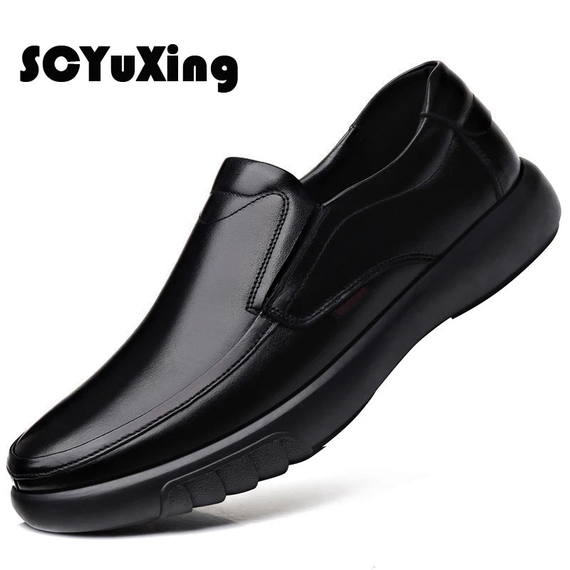 2024 Men's Genuine Leather+Microfiber Leathe shoes 38-47 Soft Anti-slip Rubber Loafers Man Casual Leather Shoes